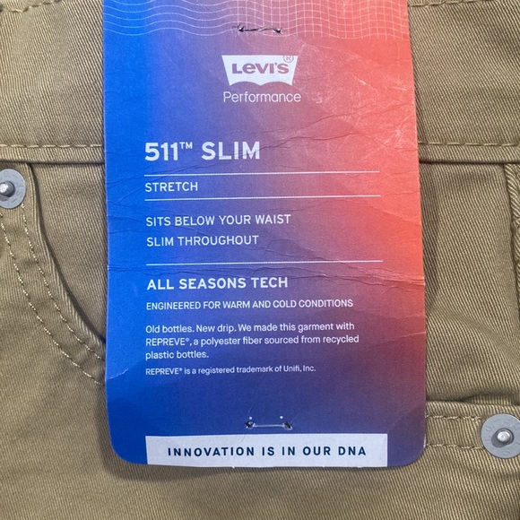 Levi's® Men's 511m Slim Fit Jeans 
Color.    Tan   Size. 33×32.    NWT - Picture 5 of 5